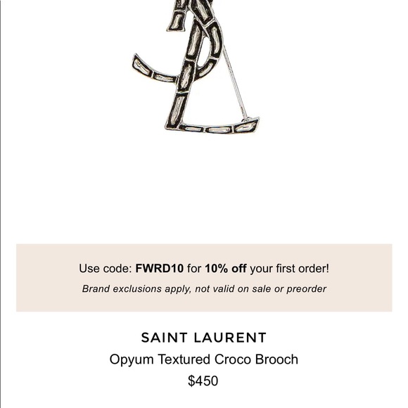 Saint Lauren Opyum textured croco brooch - Picture 9 of 9